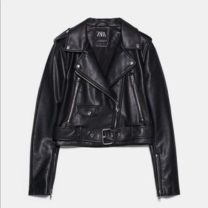 Zara Faux Leather Motorcycle Jacket